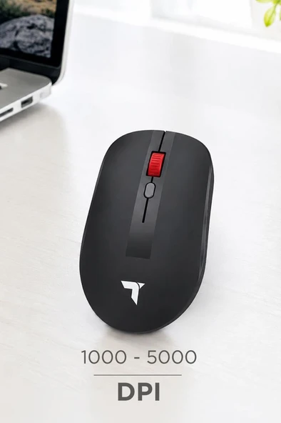 Mouse Çift Modlu Sessiz Kablosuz Fare TM18 Siyah - Resim 2