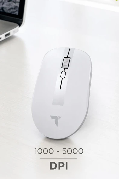 Mouse Çift Modlu Sessiz Kablosuz Fare TM18 Beyaz - Resim 2