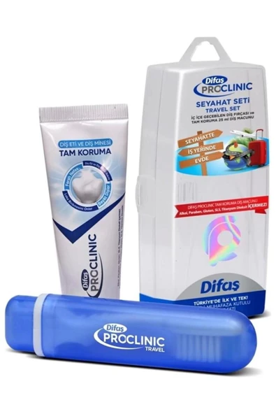 Difaş Pro-Clinic Diş Fırçası Ve Tam Koruma Diş Macunu 25 ml Kutulu Seyahat Diş Seti ürün görseli 1