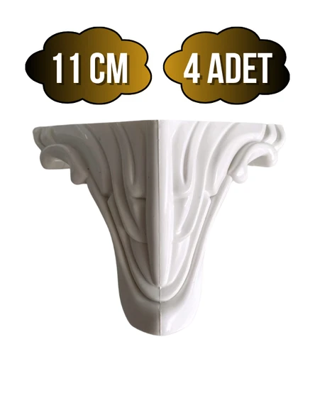 Lükens Desenli 11cm Plastik Ayak Mobilya Masa ve Dolap Ayağı(BEYAZ)(11CM) Beyaz 11cm 11cm - 4 ADET ürün görseli 1
