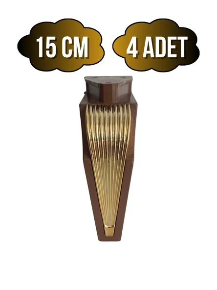 STİL 15CM Plastik Ayak Mobilya Masa ve Dolap Ayağı(15CM)(KAHVERENGİ - ALTIN) Kahverengi 15cm 15cm - 4 ADET ürün görseli 1