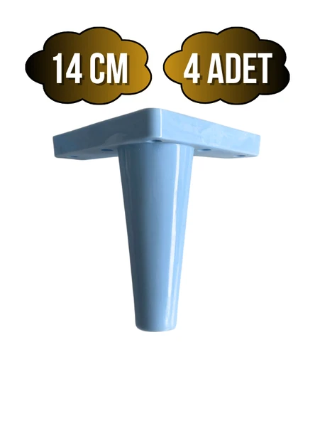 Rüzgar Plastik 14cm Ayak Mobilya Masa ve Dolap Ayağı(14CM)(MAVİ) Mavi 14cm 14cm - 4 ADET ürün görseli 1
