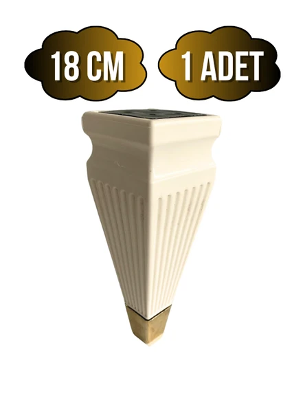 Kule Desenli Krem Plastik Ayak Mobilya Masa ve Dolap Ayağı(18CM - 23CM)(KREM - ALTIN) Krem 18cm 18cm - 1 ADET ürün görseli 1
