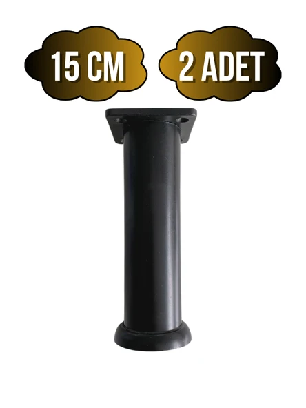 Plastik Siyah Ayarlanabilir Ayak Masa Dolap ve Mobilya Ayağı(SİYAH)(10CM - 12CM - 15CM) Siyah 15cm 15cm - 2 ADET ürün görseli 1