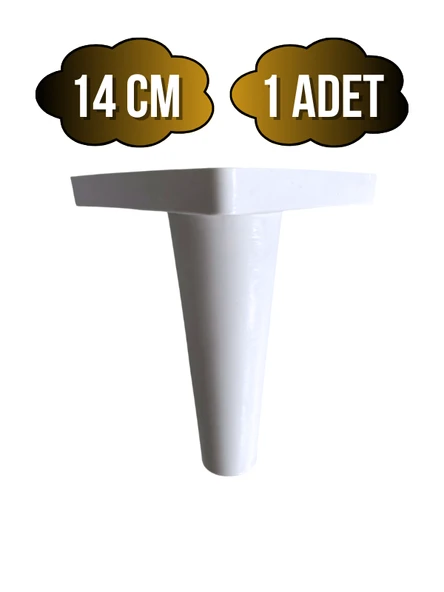 Rüzgar Plastik 14cm Ayak Mobilya Masa ve Dolap Ayağı(14CM)(BEYAZ) Beyaz 14cm 14cm - 1 ADET ürün görseli 1