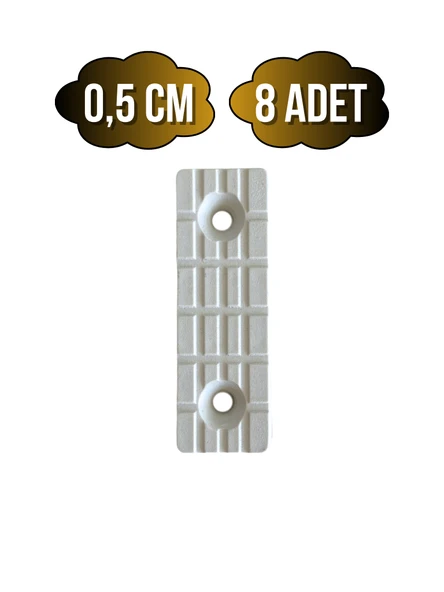 Plastik Beyaz Baza Papuç Dolap ve Mobilya Ayağı(BEYAZ)(BOY:5CM EN:1,5CM YÜK:0,5CM) Beyaz BEYAZ - 8 ADET ürün görseli 1