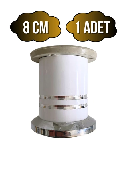 Düz Şeritli 8cm Alüminyum Ayak Mobilya Masa ve Dolap Ayağı(BEYAZ)(8CM) Beyaz 8cm 8cm - 1 ADET ürün görseli 1