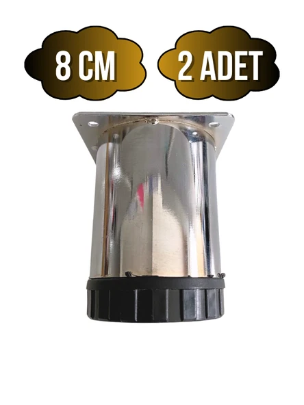 Metal Krom 8cm Ayak Mobilya Masa ve Dolap Ayağı(KROM)(8CM)(ÇAP:60MM) Krom 8cm 8cm - 2 ADET ürün görseli 1