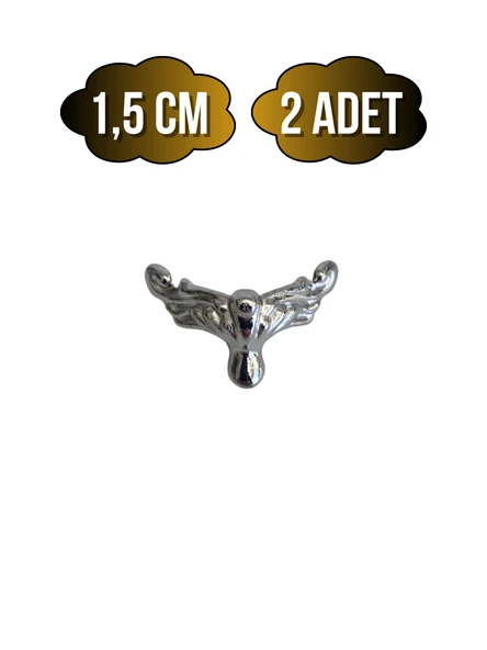 Anka 1.5cm Metal Ayak Çeyiz ve Hediye Kutusu Mobilya Ayağı(1.5CM)(GÜMÜŞ) Gümüş 1.5cm GÜMÜŞ - 2 ADET ürün görseli 1