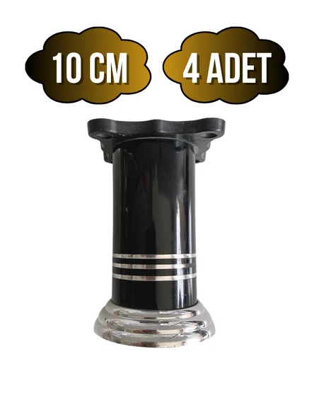 Düz Şeritli Alüminyum Ayak Mobilya Masa ve Dolap Ayağı(SİYAH)(8CM - 10CM) Siyah 10cm 10cm - 4 ADET ürün görseli 1