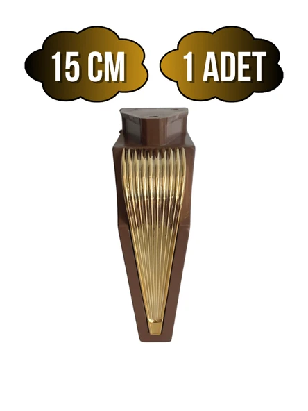 STİL 15CM Plastik Ayak Mobilya Masa ve Dolap Ayağı(15CM)(KAHVERENGİ - ALTIN) Kahverengi 15cm 15cm - 1 ADET ürün görseli 1