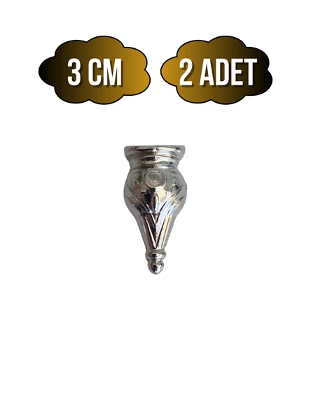 Tombik 3cm Metal Ayak Çeyiz ve Hediye Kutusu Mobilya Ayağı(3CM)(GÜMÜŞ - KROM) Gümüş 3cm 3cm - 2 ADET ürün görseli 1