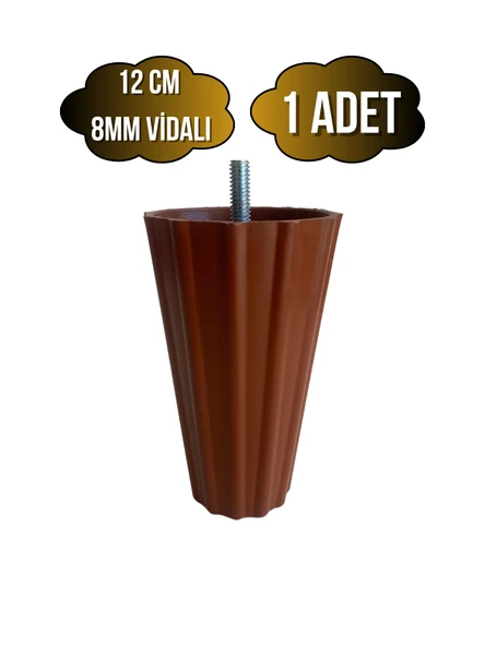 Armut Kahverengi Plastik 12cm 8mm Vidalı Mobilya Koltuk ve Baza Ayağı(12CM)(KAHVERENGİ)(8MM)(VİDALI) Kahverengi 12cm 12cm - 1 ADET ürün görseli 1