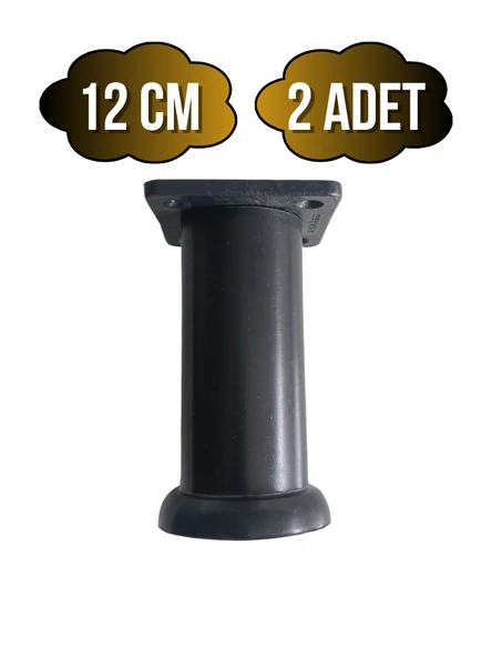 Plastik Siyah Ayarlanabilir Ayak Masa Dolap ve Mobilya Ayağı(SİYAH)(10CM - 12CM - 15CM) Siyah 12cm 12cm - 2 ADET ürün görseli 1