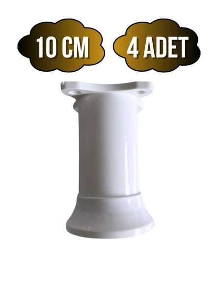 Plastik Beyaz Ayarlanabilir Ayak Masa Dolap ve Mobilya Ayağı(BEYAZ)(10CM) Beyaz 10cm 10cm - 4 ADET ürün görseli 1