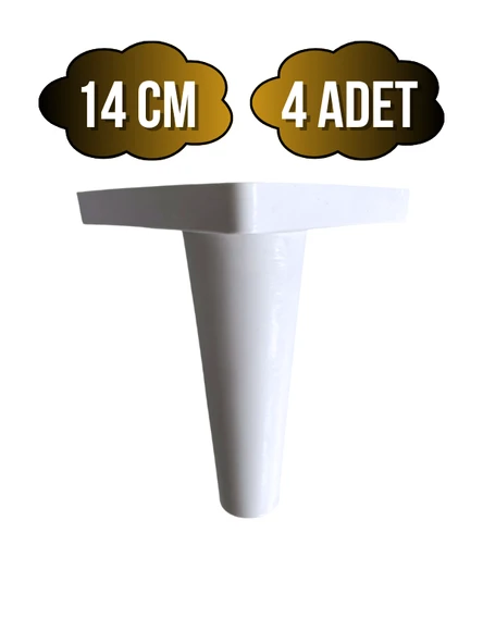 Rüzgar Plastik 14cm Ayak Mobilya Masa ve Dolap Ayağı(14CM)(BEYAZ) Beyaz 14cm 14cm - 4 ADET ürün görseli 1