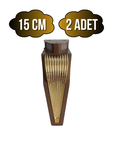 STİL 15CM Plastik Ayak Mobilya Masa ve Dolap Ayağı(15CM)(KAHVERENGİ - ALTIN) Kahverengi 15cm 15cm - 2 ADET ürün görseli 1