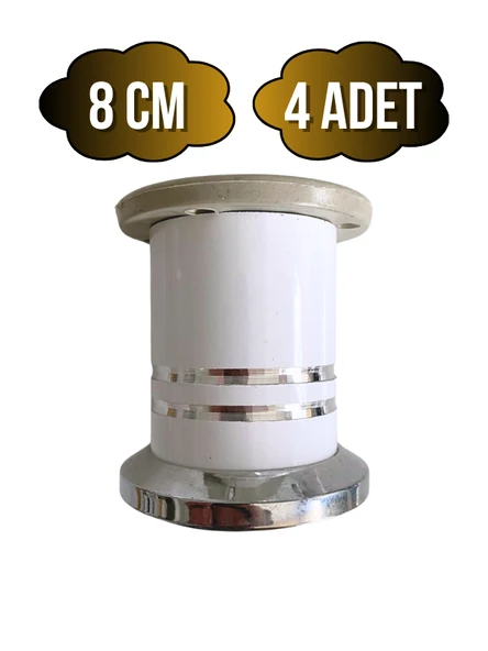 Düz Şeritli 8cm Alüminyum Ayak Mobilya Masa ve Dolap Ayağı(BEYAZ)(8CM) Beyaz 8cm 8cm - 4 ADET ürün görseli 1