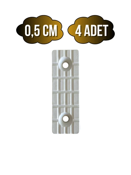 Plastik Beyaz Baza Papuç Dolap ve Mobilya Ayağı(BEYAZ)(BOY:5CM EN:1,5CM YÜK:0,5CM) Beyaz BEYAZ - 4 ADET ürün görseli 1