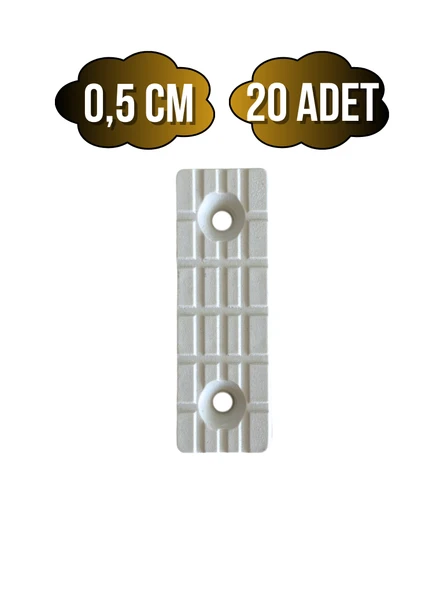Plastik Beyaz Baza Papuç Dolap ve Mobilya Ayağı(BEYAZ)(BOY:5CM EN:1,5CM YÜK:0,5CM) Beyaz BEYAZ - 20 ADET ürün görseli 1