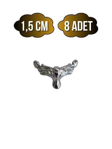 Anka 1.5cm Metal Ayak Çeyiz ve Hediye Kutusu Mobilya Ayağı(1.5CM)(GÜMÜŞ) Gümüş 1.5cm GÜMÜŞ - 8 ADET ürün görseli 1