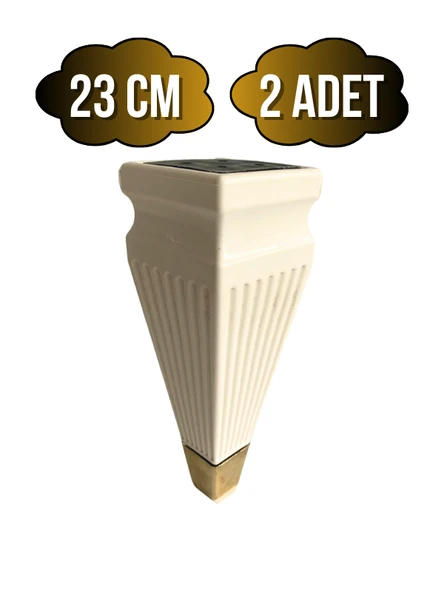 Kule Desenli Krem Plastik Ayak Mobilya Masa ve Dolap Ayağı(18CM - 23CM)(KREM - ALTIN) Krem 23cm 23cm - 2 ADET ürün görseli 1