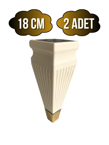Kule Desenli Krem Plastik Ayak Mobilya Masa ve Dolap Ayağı(18CM - 23CM)(KREM - ALTIN) Krem 18cm 18cm - 2 ADET ürün görseli 1