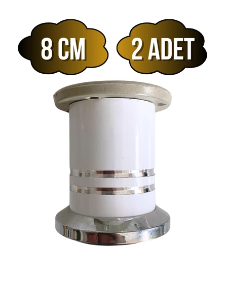 Düz Şeritli 8cm Alüminyum Ayak Mobilya Masa ve Dolap Ayağı(BEYAZ)(8CM) Beyaz 8cm 8cm - 2 ADET ürün görseli 1