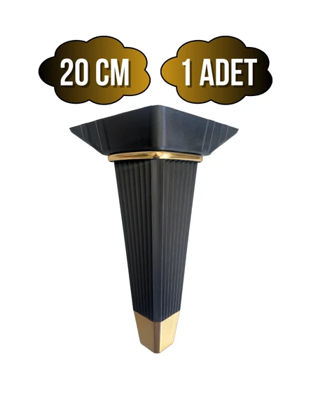 Irem Siyah Altın 20cm Plastik Ayak Mobilya Masa ve Dolap Ayağı(20CM)(SİYAH - ALTIN) Siyah 20cm 20cm - 1 ADET ürün görseli 1