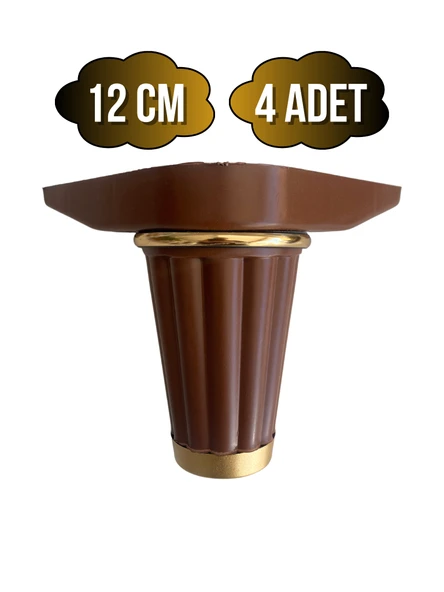 Babil 12cm Plastik Ayak Mobilya Masa ve Dolap Ayağı(12CM)(KAHVERENGİ- ALTIN) Kahverengi 12cm 12cm - 4 ADET ürün görseli 1