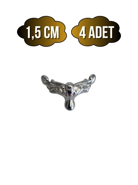 Anka 1.5cm Metal Ayak Çeyiz ve Hediye Kutusu Mobilya Ayağı(1.5CM)(GÜMÜŞ) Gümüş 1.5cm GÜMÜŞ - 4 ADET ürün görseli 1