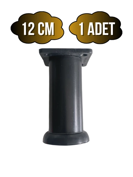 Plastik Siyah Ayarlanabilir Ayak Masa Dolap ve Mobilya Ayağı(SİYAH)(10CM - 12CM - 15CM) Siyah 12cm 12cm - 1 ADET ürün görseli 1