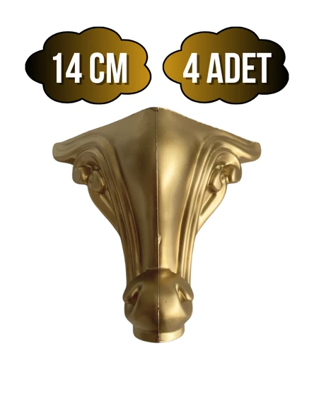 Sultan Lükens Desenli 14CM Plastik Ayak Mobilya Masa ve Dolap Ayağı(14CM)(ALTIN) Altın 14cm 14cm - 4 ADET ürün görseli 1