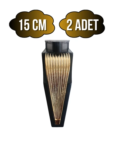STİL 15CM Plastik Ayak Mobilya Masa ve Dolap Ayağı(15CM)(SİYAH - ALTIN) Siyah 15cm 15cm - 2 ADET ürün görseli 1
