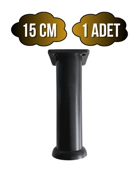 Plastik Siyah Ayarlanabilir Ayak Masa Dolap ve Mobilya Ayağı(SİYAH)(10CM - 12CM - 15CM) Siyah 15cm 15cm - 1 ADET ürün görseli 1