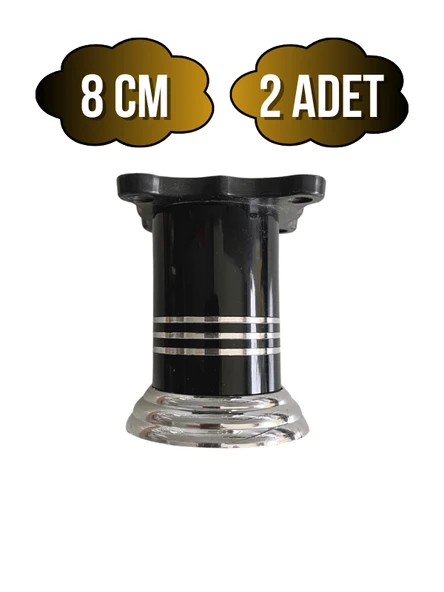 Düz Şeritli Alüminyum Ayak Mobilya Masa ve Dolap Ayağı(SİYAH)(8CM - 10CM) Siyah 8cm 8cm - 2 ADET ürün görseli 1