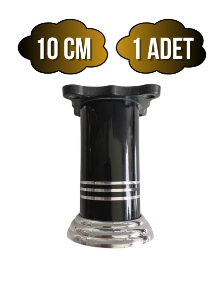 Düz Şeritli Alüminyum Ayak Mobilya Masa ve Dolap Ayağı(SİYAH)(8CM - 10CM) Siyah 10cm 10cm - 1 ADET ürün görseli 1