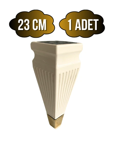Kule Desenli Krem Plastik Ayak Mobilya Masa ve Dolap Ayağı(18CM - 23CM)(KREM - ALTIN) Krem 23cm 23cm - 1 ADET ürün görseli 1