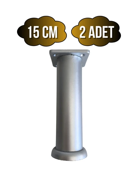 Plastik Gümüş Ayarlı Ayak Mobilya Masa ve Dolap Ayağı(12CM - 15CM)(GÜMÜŞ - GRİ) Gümüş 15cm 15cm - 2 ADET ürün görseli 1
