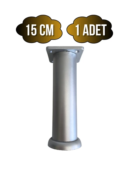 Plastik Gümüş Ayarlı Ayak Mobilya Masa ve Dolap Ayağı(12CM - 15CM)(GÜMÜŞ - GRİ) Gümüş 15cm 15cm - 1 ADET ürün görseli 1