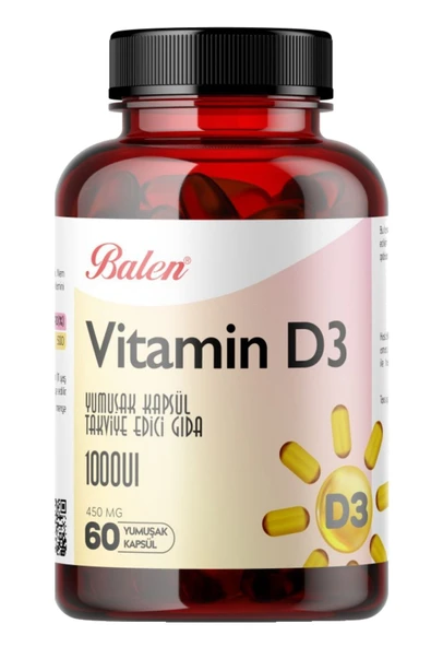 Vitamin D3 Takviye Edici Kapsül 450 Mg 60 Kapsül 1 Adet ürün görseli 1