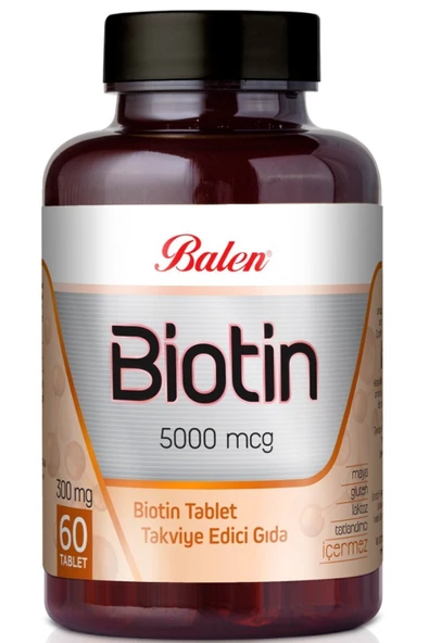 Biotin 300 Mg 60 Tablet Takviye Edici Gıda ürün görseli 1