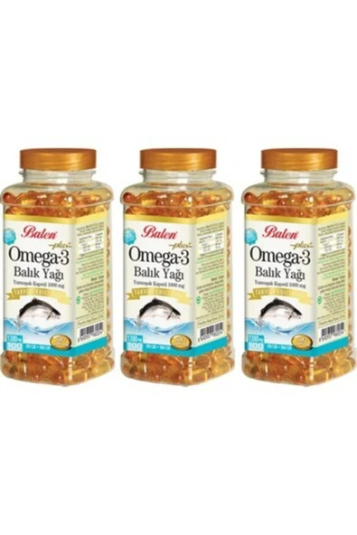 3 Kutu Plus Omega 3 Balık Yağı Omega3 Fish Oil 100 Kapsül X 1380 mg X 3 ürün görseli 1