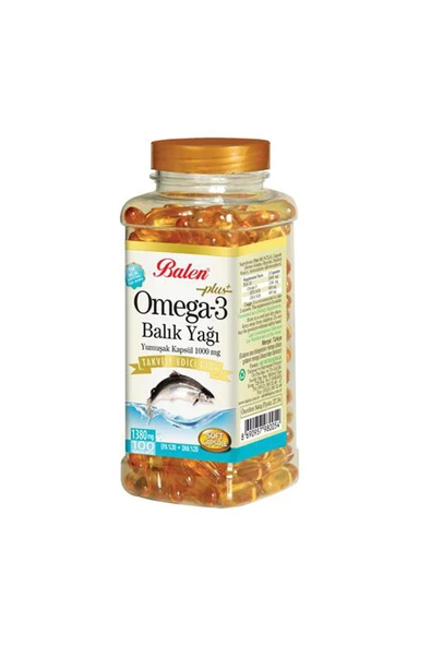 Omega 3 Balık Yağı Yumuşak Kapsül 1000 Mg  100 Kapsül Balen ürün görseli 1