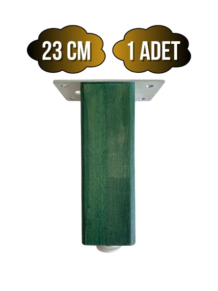 Kale Ayarlı Ahşap Ayak Mobilya Masa ve Dolap Ayağı(YEŞİL)(KAYIN/GÜRGEN AĞACI) Yeşil 23cm 23cm - 1 ADET ürün görseli 1
