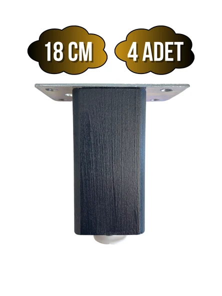 Kale Ayarlı Ahşap Ayak Mobilya Masa ve Dolap Ayağı(ANTRASİT)(KAYIN/GÜRGEN AĞACI) Antrasit 18cm 18cm - 4 ADET ürün görseli 1