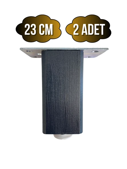 Kale Ayarlı Ahşap Ayak Mobilya Masa ve Dolap Ayağı(ANTRASİT)(KAYIN/GÜRGEN AĞACI) Antrasit 23cm 23cm - 2 ADET ürün görseli 1