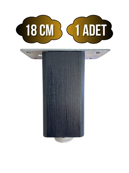 Kale Ayarlı Ahşap Ayak Mobilya Masa ve Dolap Ayağı(ANTRASİT)(KAYIN/GÜRGEN AĞACI) Antrasit 18cm 18cm - 1 ADET ürün görseli 1