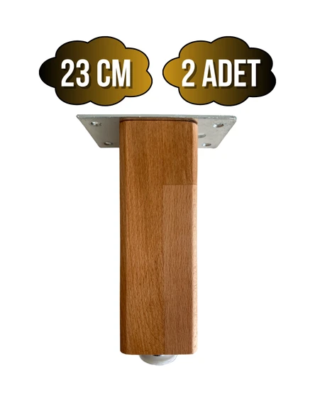 Kale Ayarlı Ahşap Ayak Mobilya Masa ve Dolap Ayağı(KAYIN)(KAYIN/GÜRGEN AĞACI) Ahşap Rengi 23cm 23cm - 2 ADET ürün görseli 1