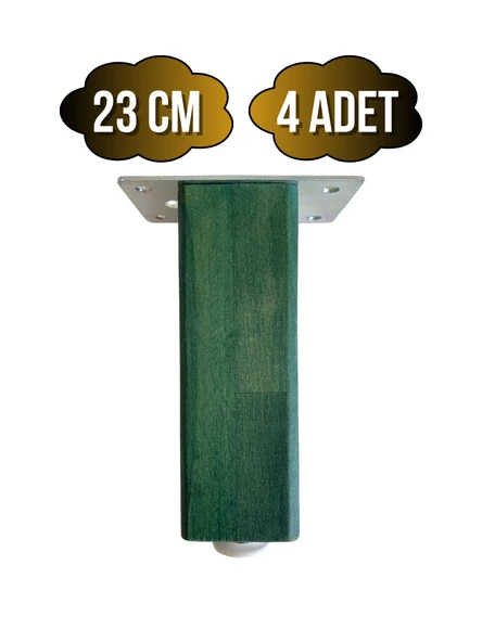 Kale Ayarlı Ahşap Ayak Mobilya Masa ve Dolap Ayağı(YEŞİL)(KAYIN/GÜRGEN AĞACI) Yeşil 23cm 23cm - 4 ADET ürün görseli 1